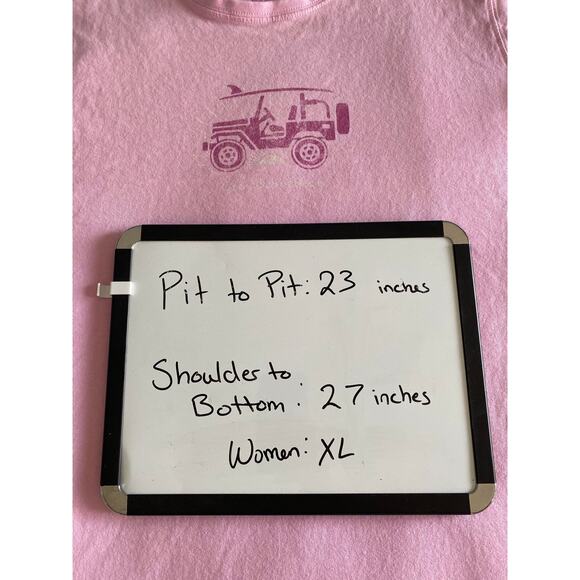 Womens Life is Good Tee Size XL JEEP Pre Owned Pink - Picture 5 of 7